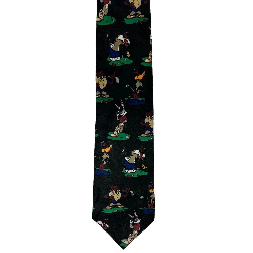 Looney Tunes Mania Tie Golf Theme Bugs Bunny Taz Daffy  57.5
